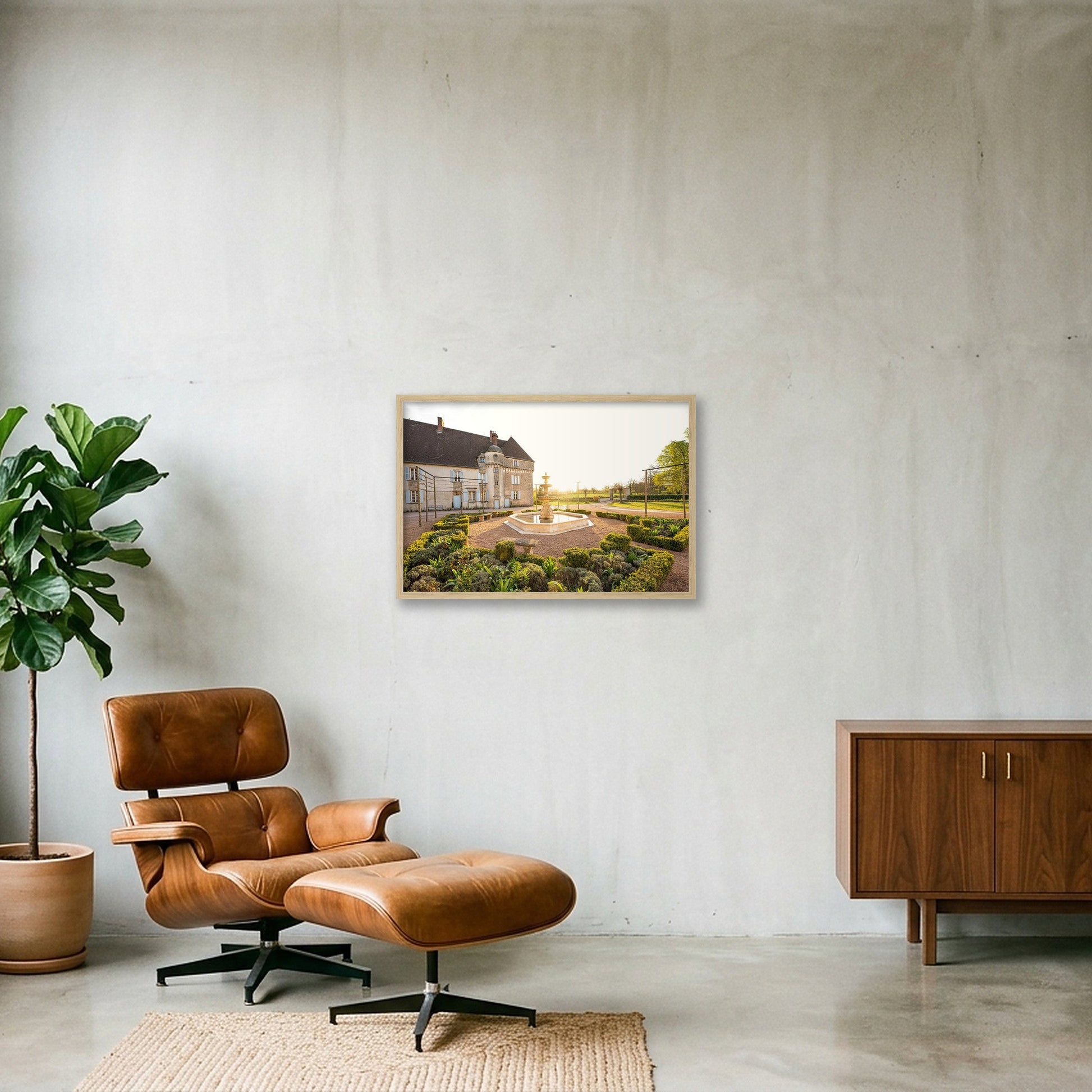 Lalande Courtyard — 60×40cm, 24×16" Oak Frame