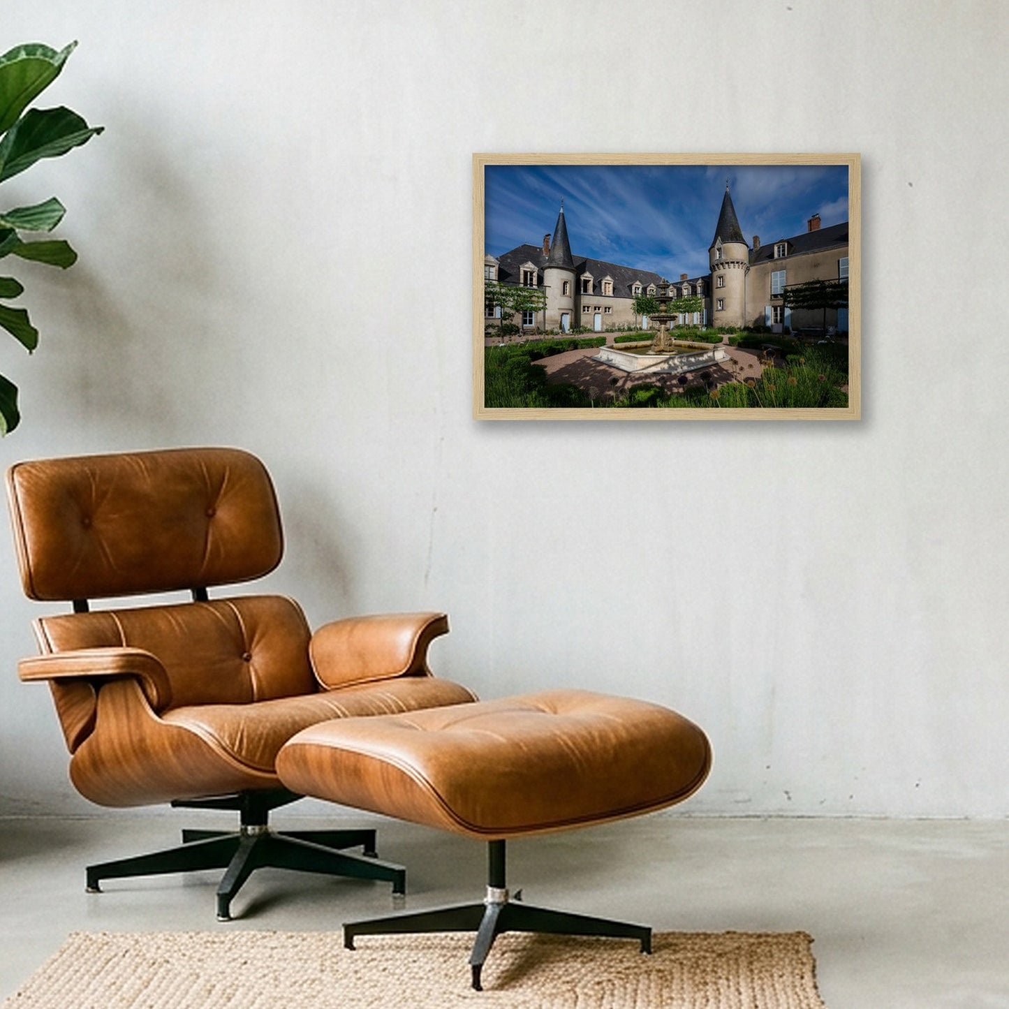 Chateau Courtyard — 45×30cm, 18×12" Oak Frame